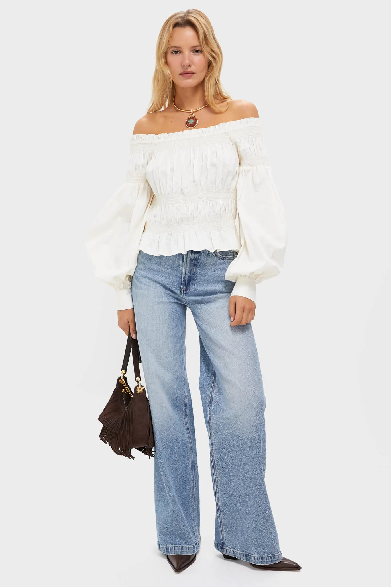 Vintage White Smocked Adeline Blouse sold by Tuckernuck