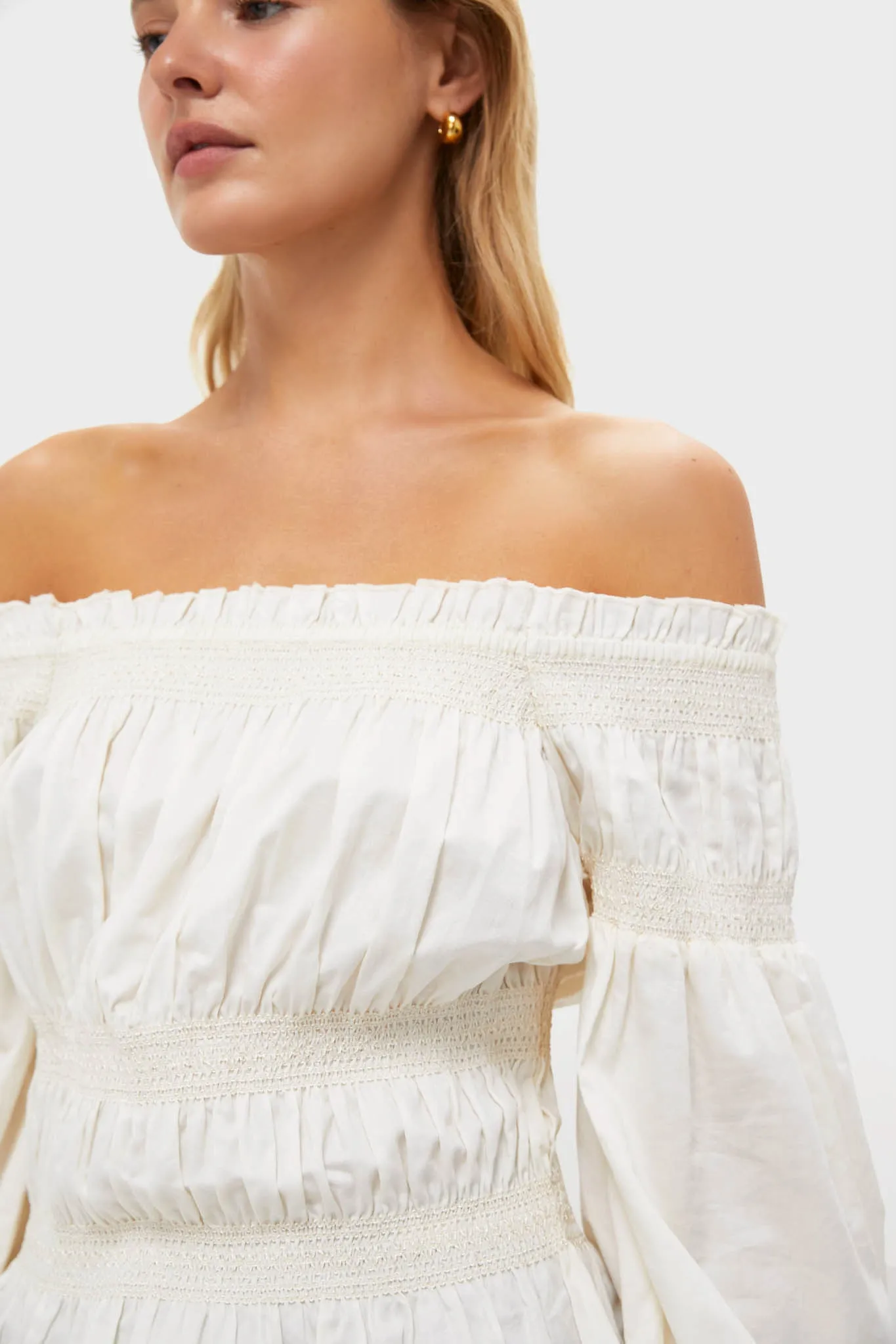 Vintage White Smocked Adeline Blouse sold by Tuckernuck product image thumbnail 5