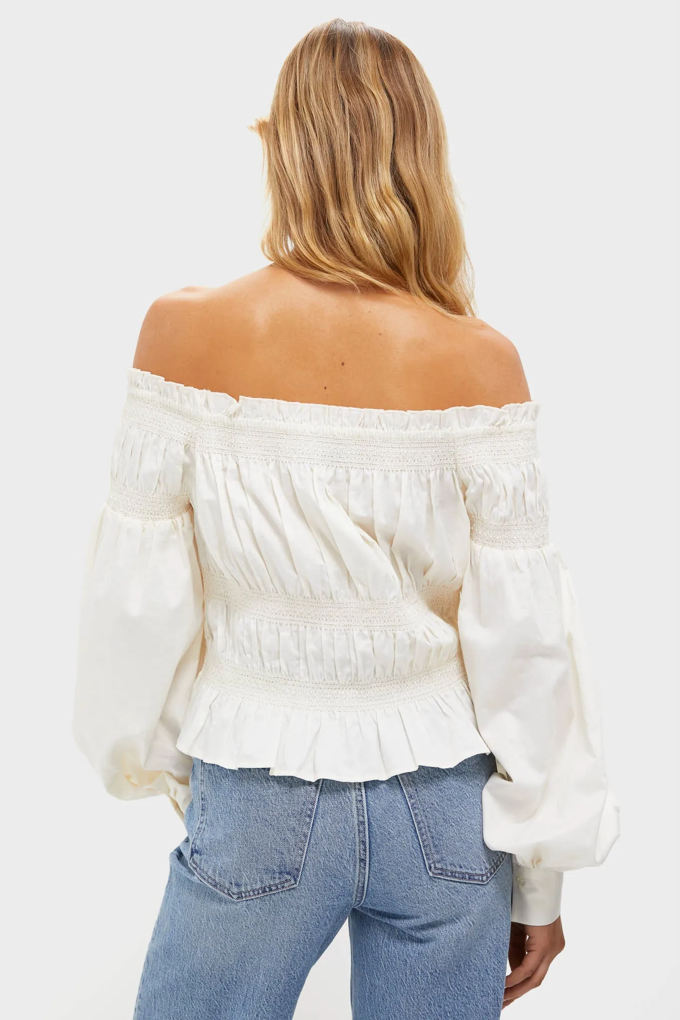 Vintage White Smocked Adeline Blouse sold by Tuckernuck product image thumbnail 4