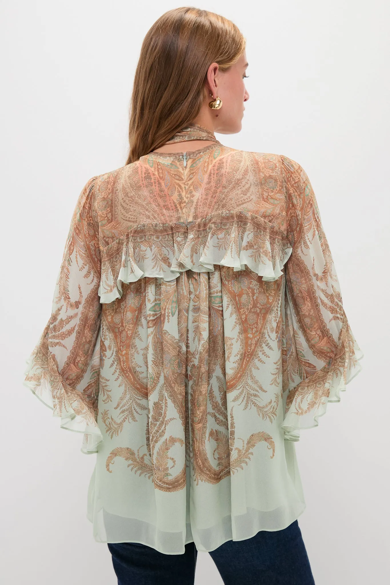 Mint Paisley Memento Flutter Blouse sold by Tuckernuck product image thumbnail 4