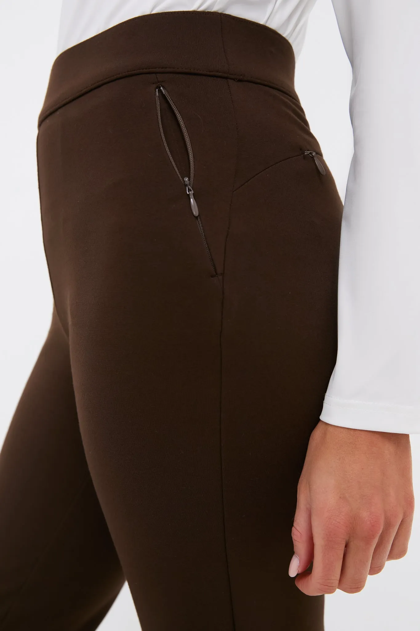 Chocolate Brown 25 Inch Cropped Compression September Pant sold by Tuckernuck product image thumbnail 5