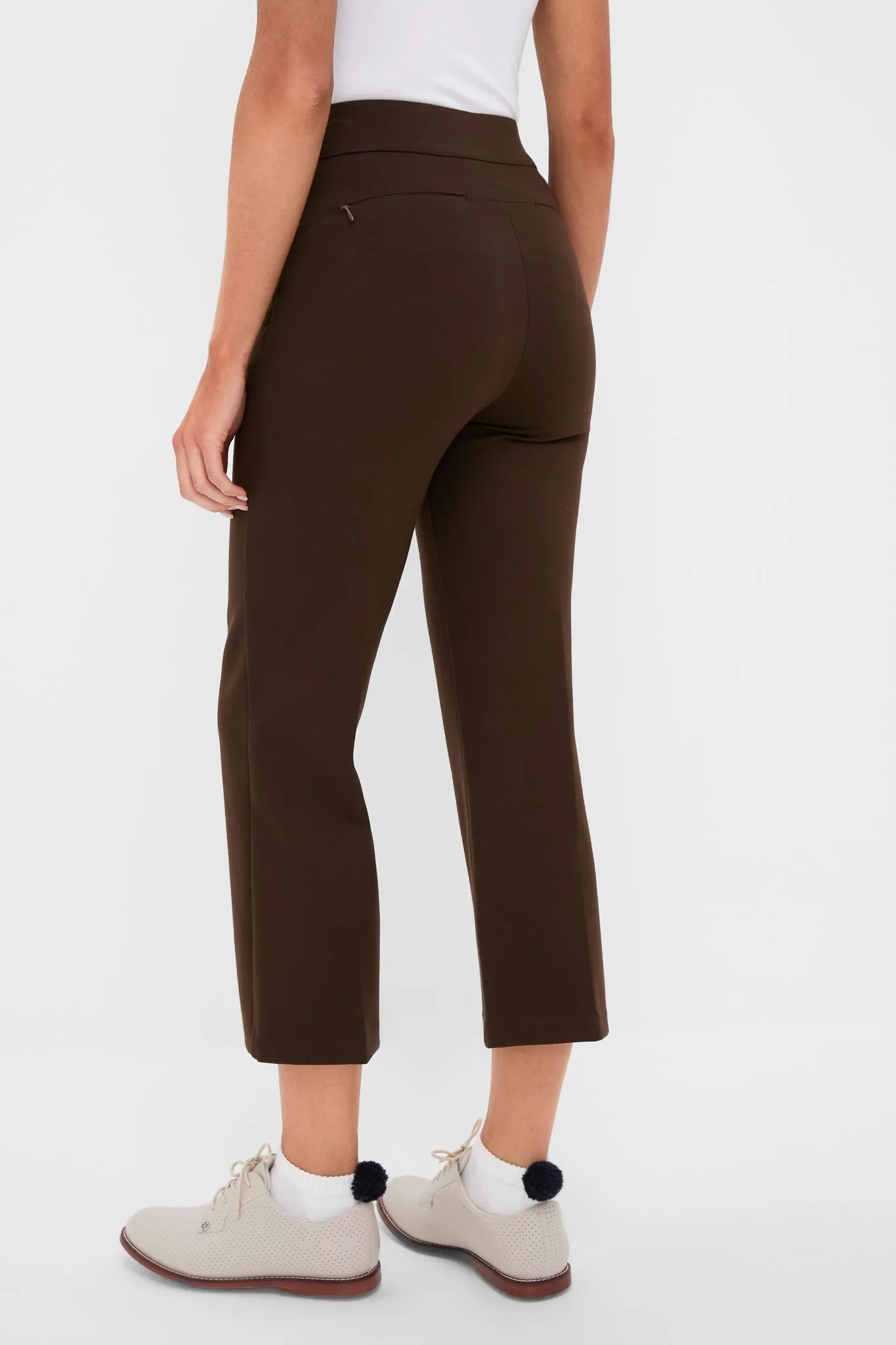 Chocolate Brown 25 Inch Cropped Compression September Pant sold by Tuckernuck product image thumbnail 4