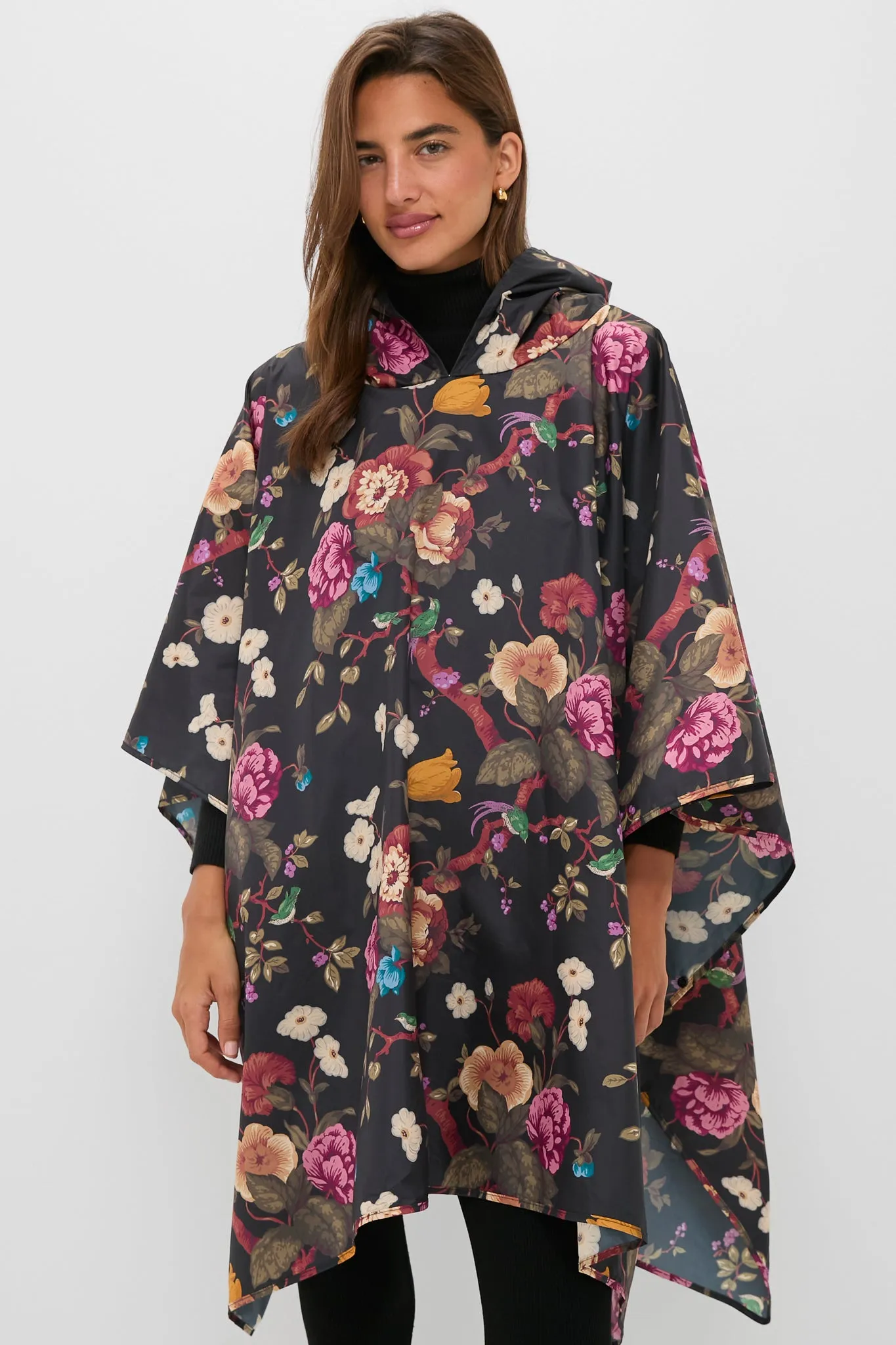 Black Floral Barbour x Tuckernuck Poncho sold by Tuckernuck product image thumbnail 3