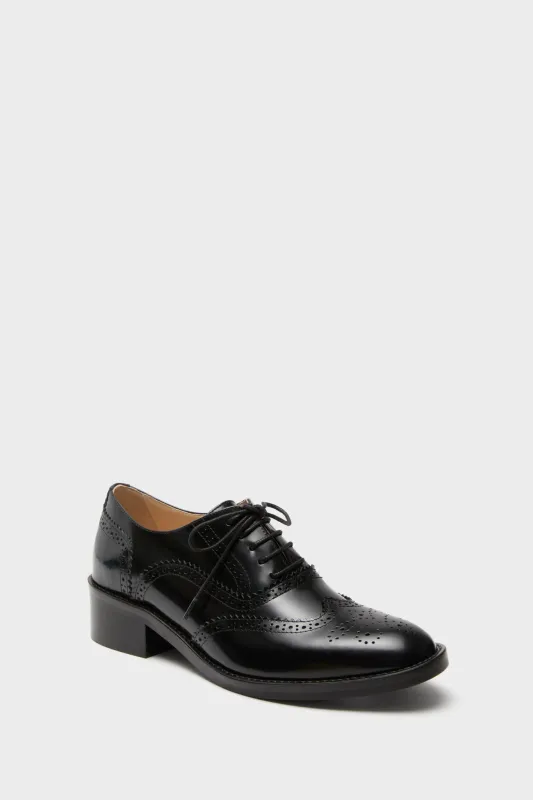 Black Leather Brogue Oxford Shoes sold by Tuckernuck