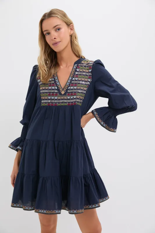 Navy Embroidered Sequin Kenzo Dress sold by Tuckernuck