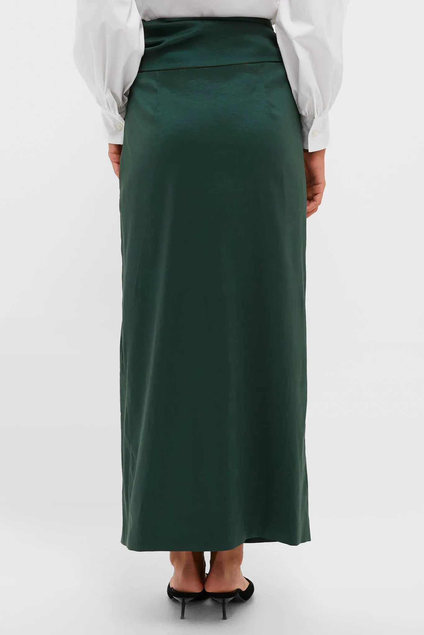 Forest Green Taffeta Angelise Tie Skirt sold by Tuckernuck product image thumbnail 4