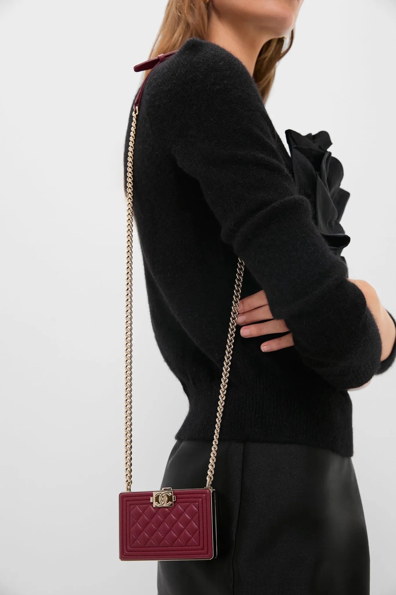 CHANEL Red Sheepskin Leather Boy Minaudiere sold by Tuckernuck product image thumbnail 2