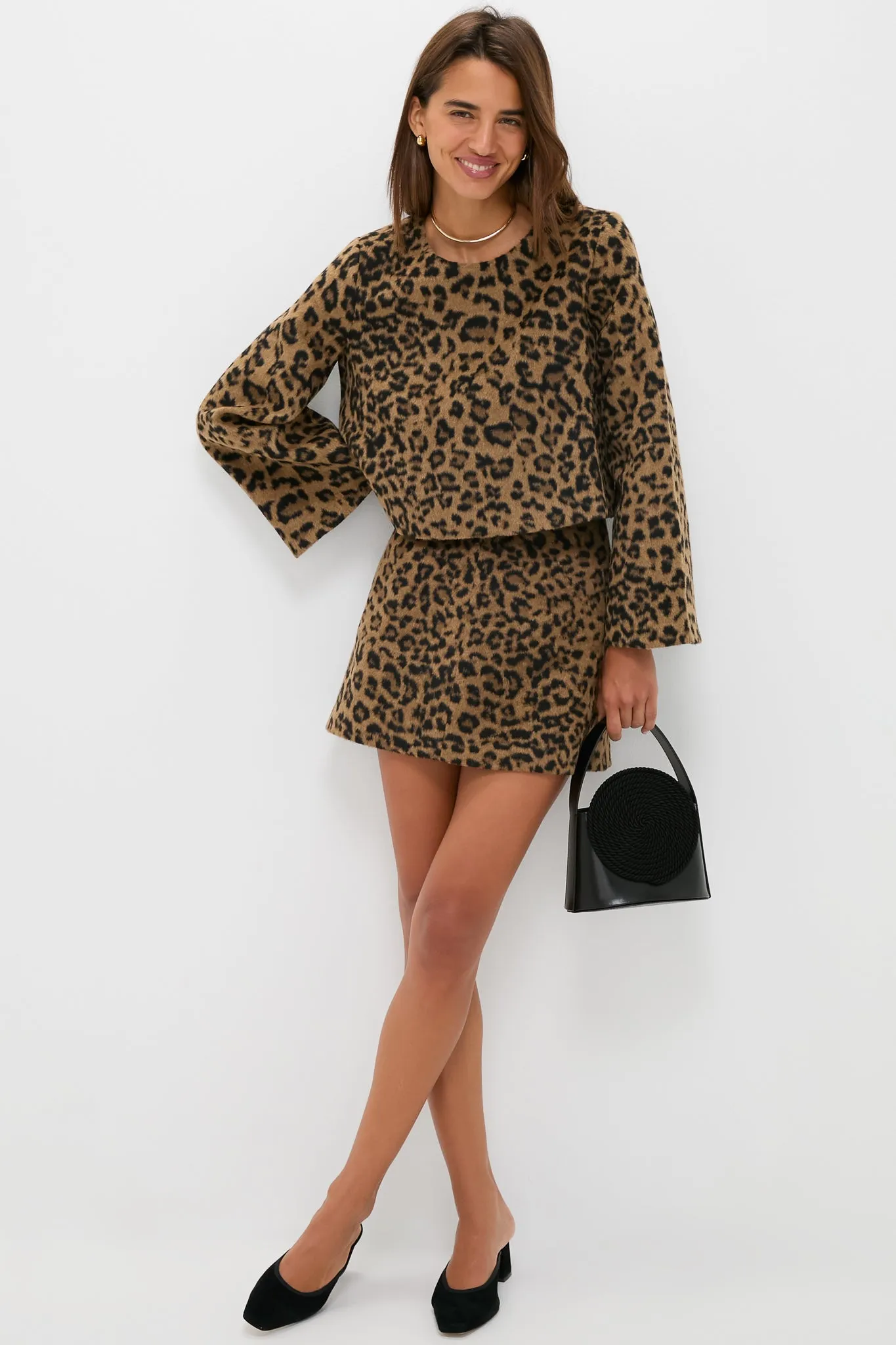 Leopard Brushed Wool Meg Mini Skirt sold by Tuckernuck product image thumbnail 2