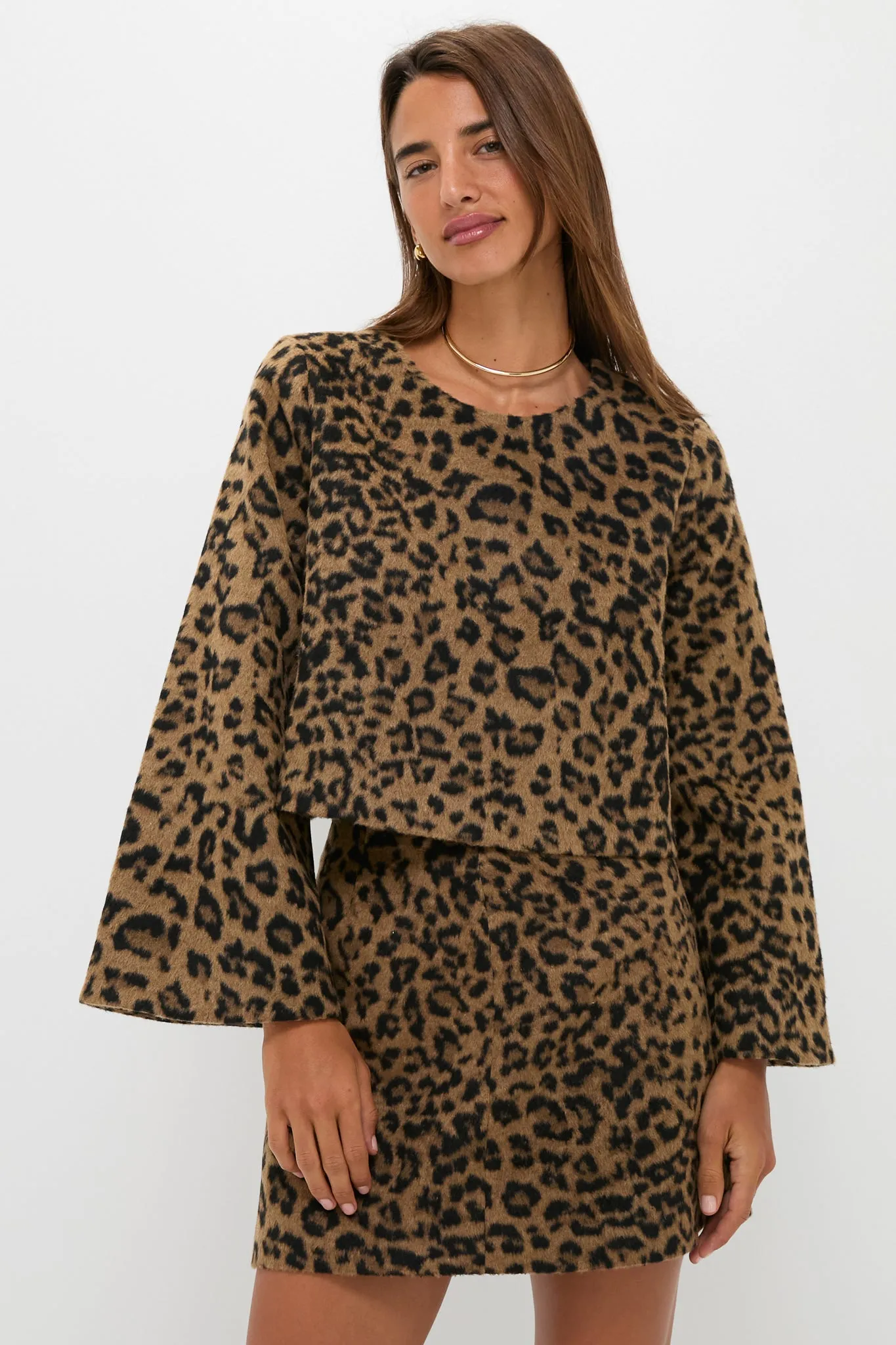 Leopard Brushed Wool Maxine Top sold by Tuckernuck