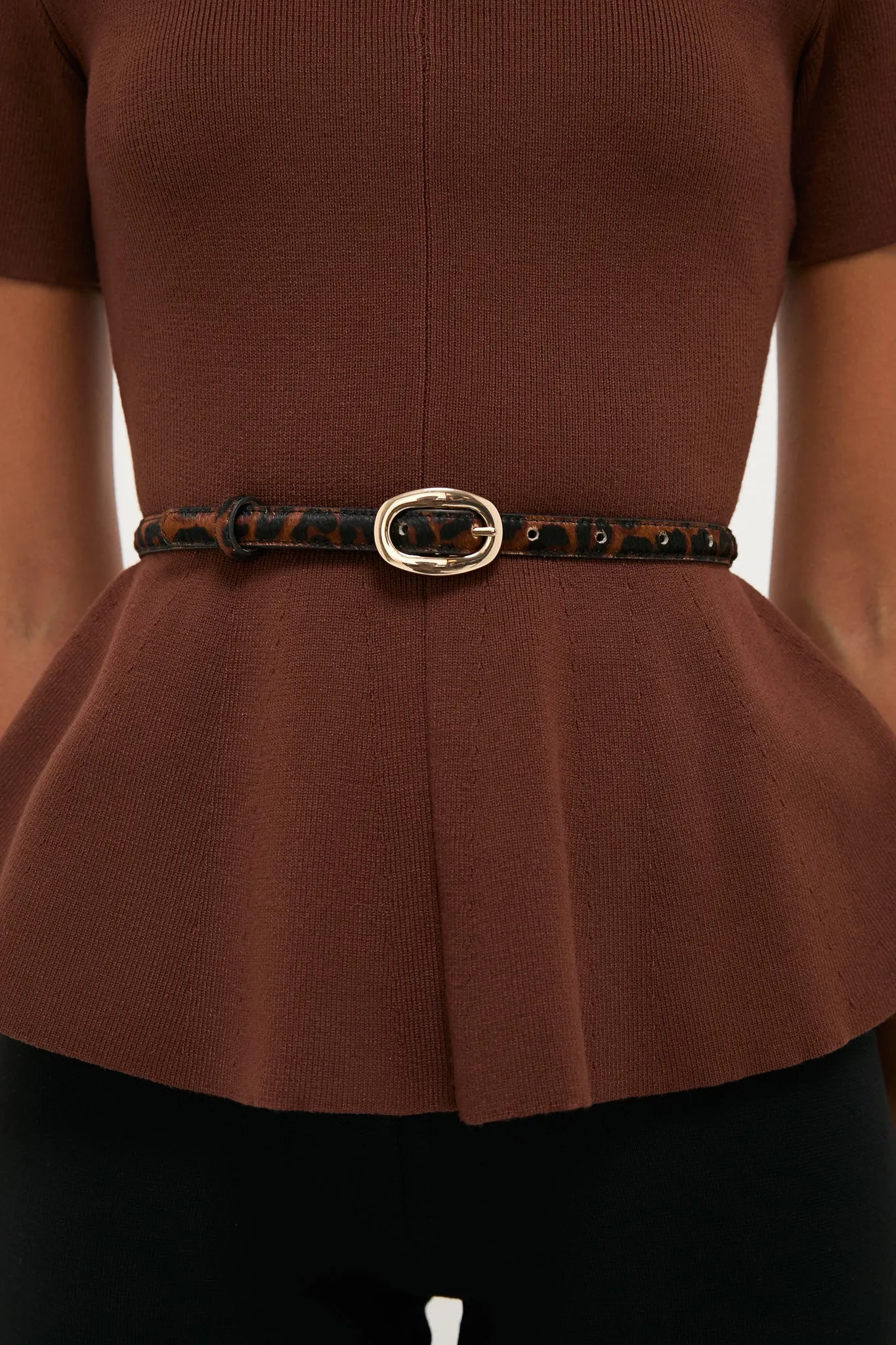 Leopard Haircalf Oval Buckle Skinny Belt sold by Tuckernuck product image thumbnail 2