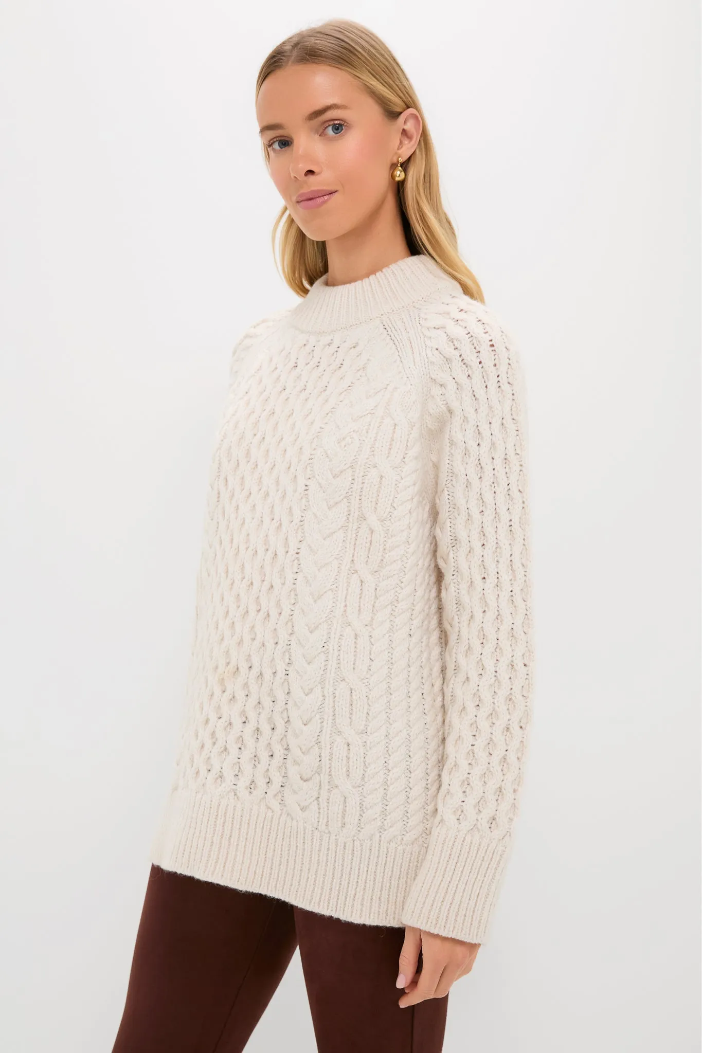 Ivory Galway Fisherman Sweater sold by Tuckernuck product image thumbnail 4