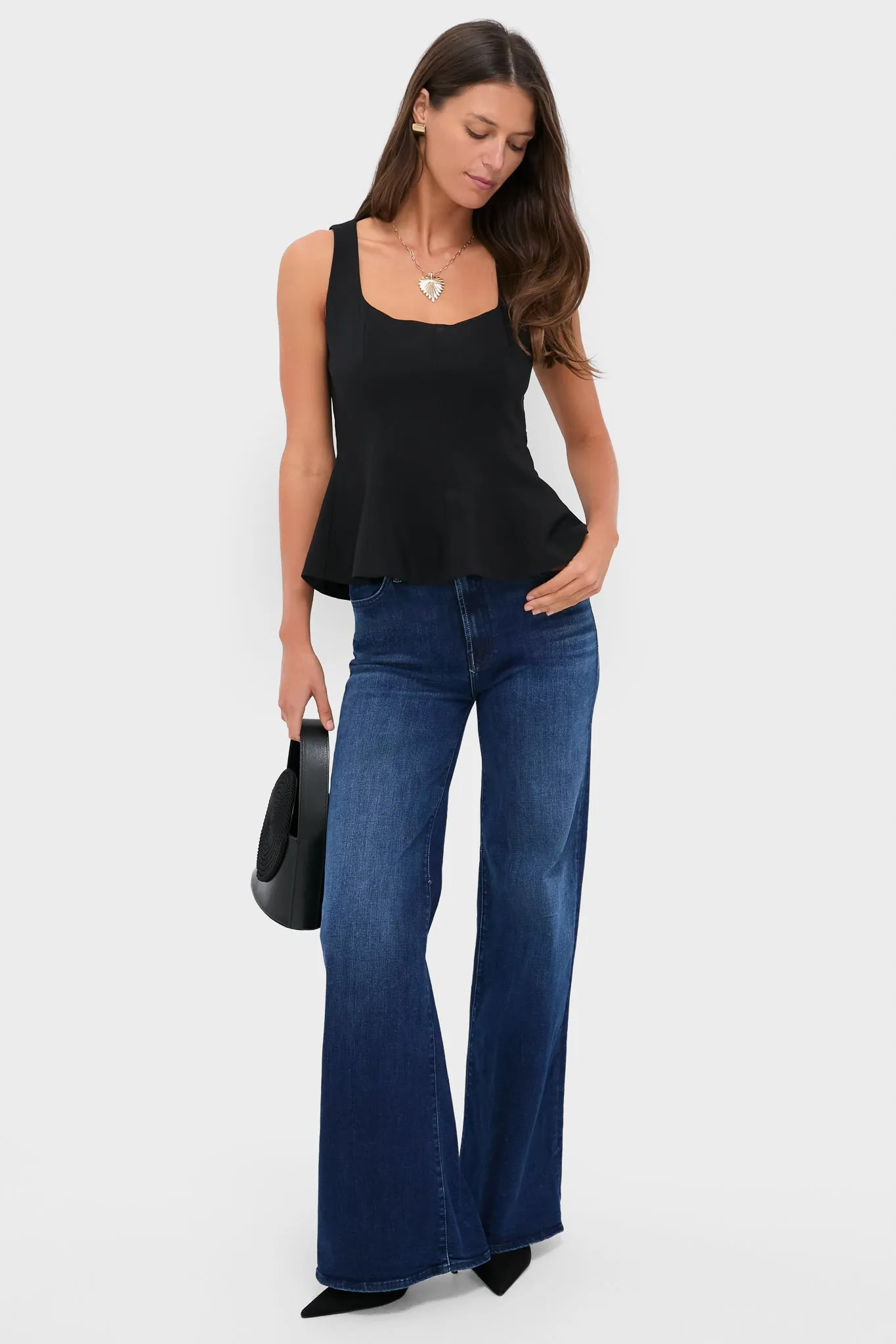 Black Sleeveless Decker Peplum Top sold by Tuckernuck product image thumbnail 2