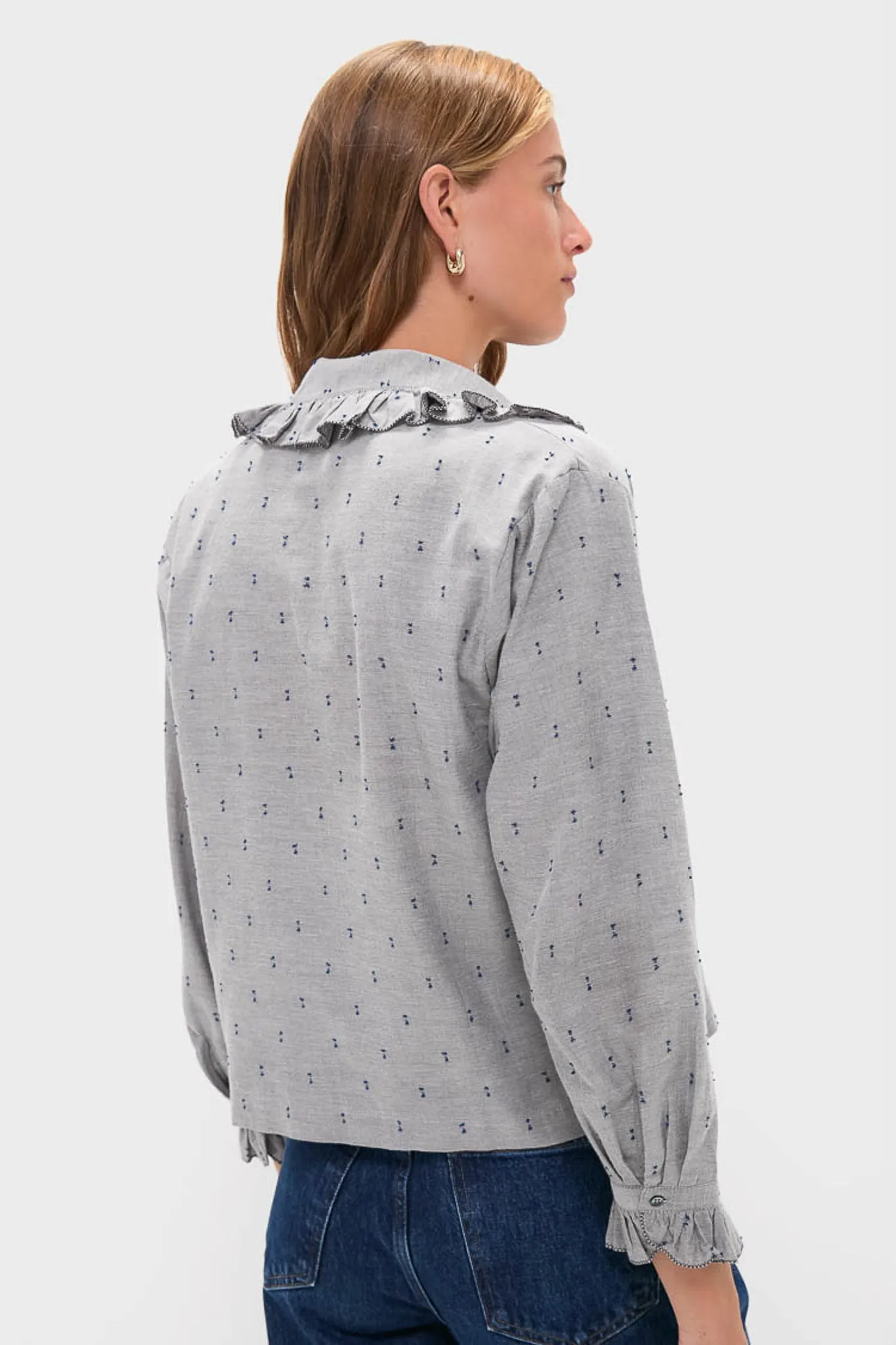 Indigo Dots French Heirloom Shirt sold by Tuckernuck product image thumbnail 4