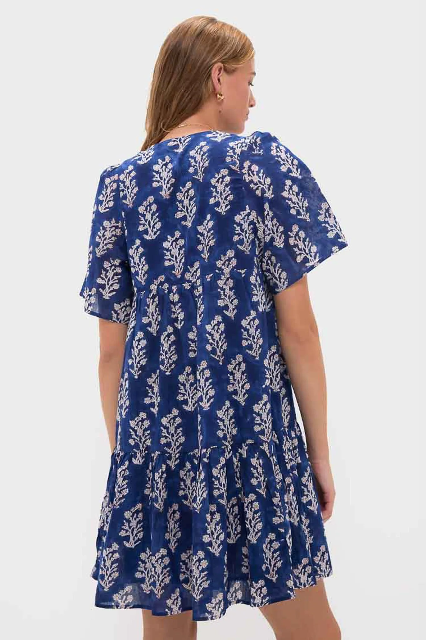Pressed Flowers Blue Organic Isla Dress sold by Tuckernuck product image thumbnail 4