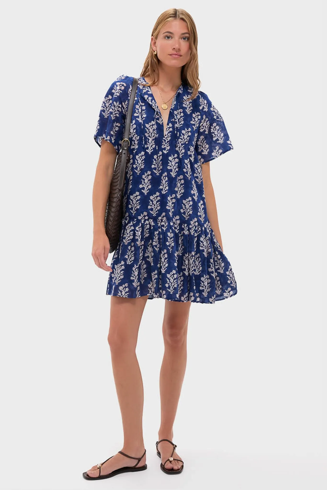 Pressed Flowers Blue Organic Isla Dress sold by Tuckernuck product image thumbnail 2