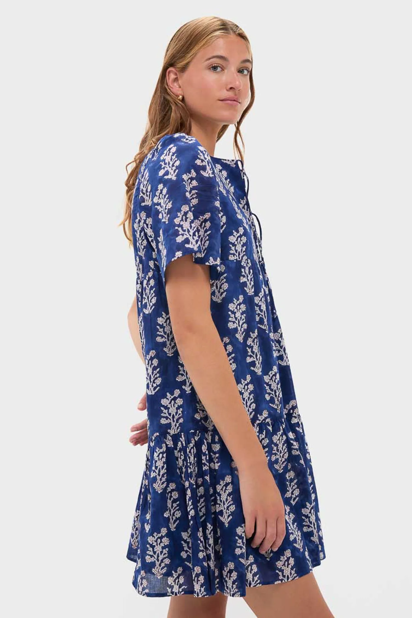 Pressed Flowers Blue Organic Isla Dress sold by Tuckernuck product image thumbnail 3