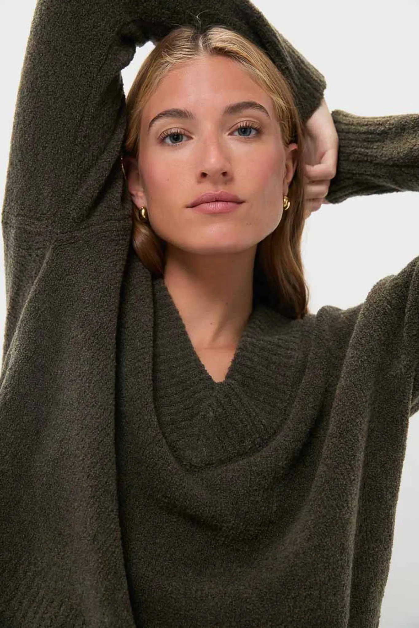 Olive Wool Boxy V-Neck Sweater sold by Tuckernuck product image thumbnail 5