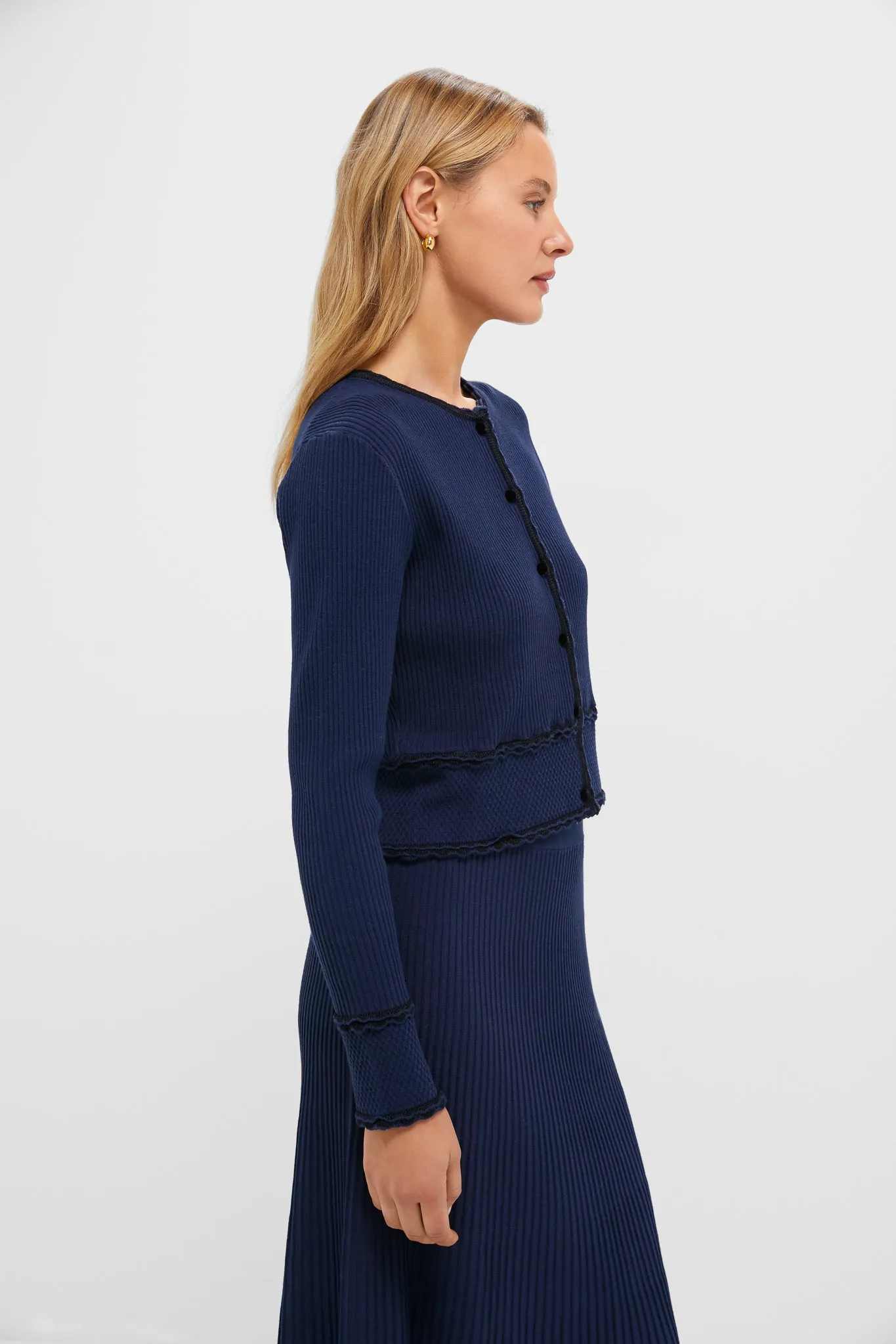 Navy Knit Lily Cardigan sold by Tuckernuck product image thumbnail 4