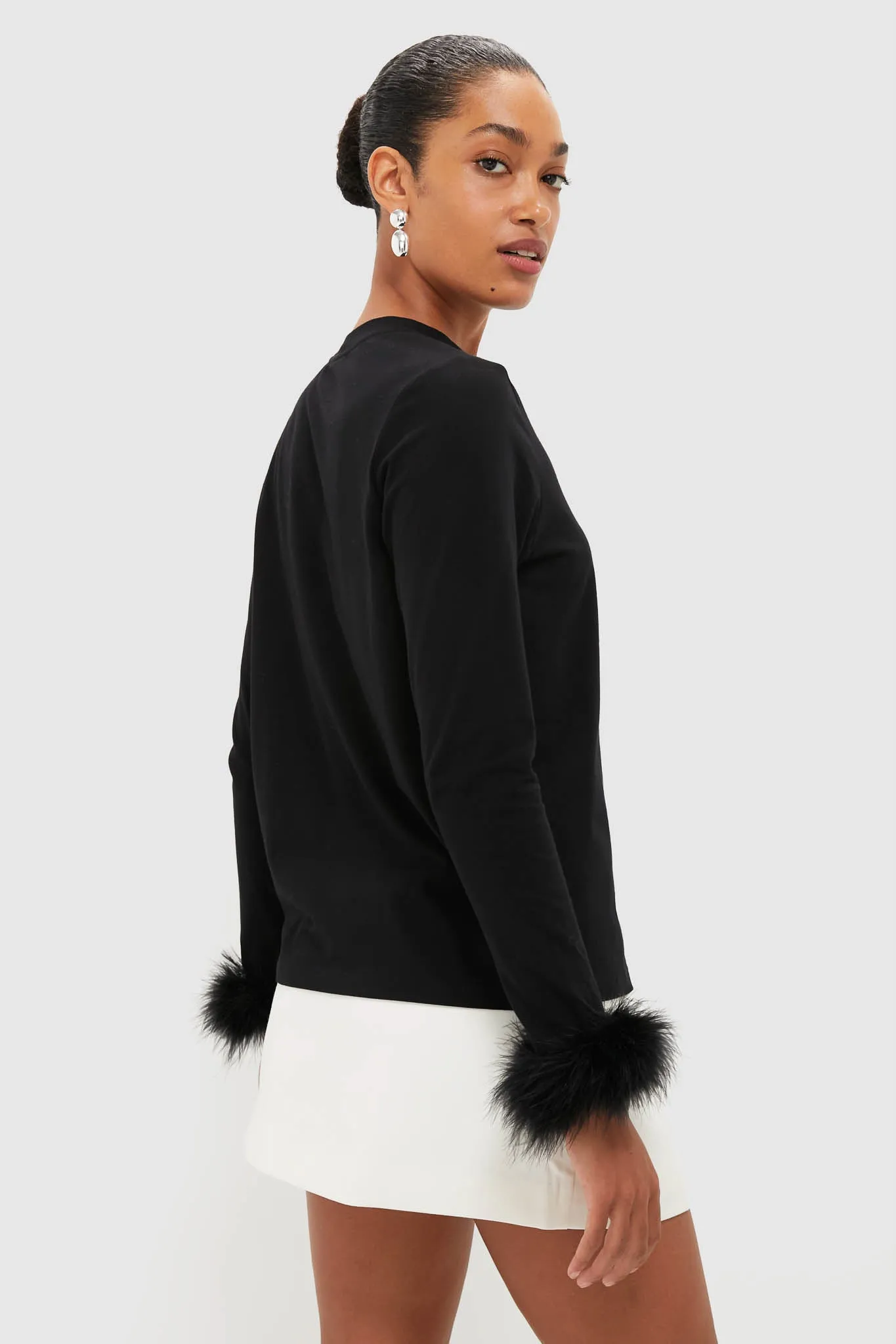 Black Long Sleeve T-Shirt with Detachable Feathers sold by Tuckernuck product image thumbnail 4