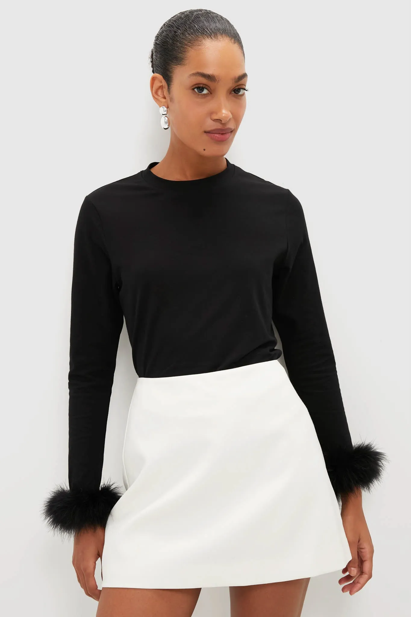 Black Long Sleeve T-Shirt with Detachable Feathers sold by Tuckernuck