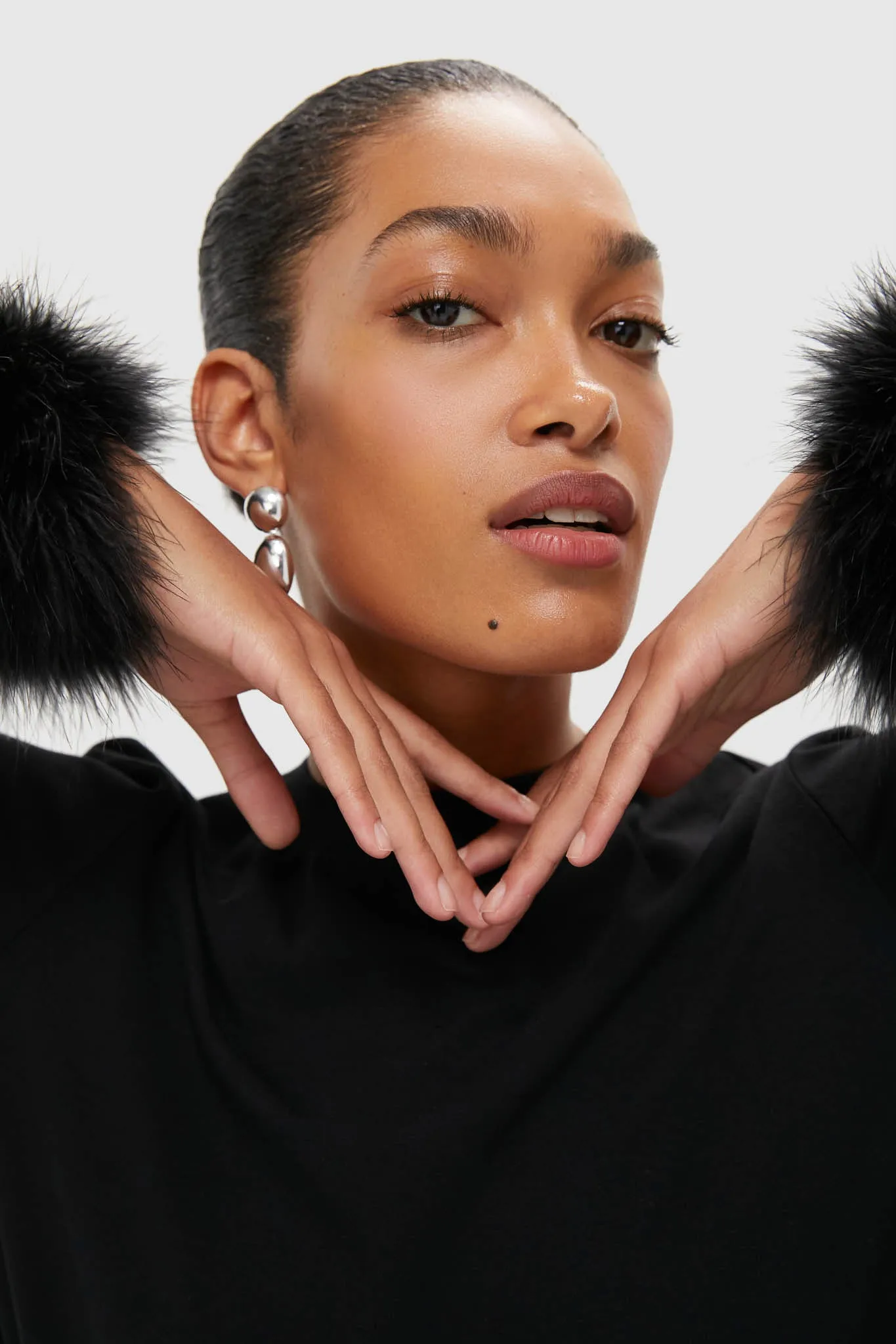 Black Long Sleeve T-Shirt with Detachable Feathers sold by Tuckernuck product image thumbnail 5
