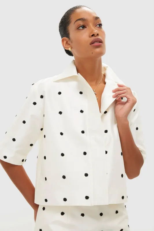 Ivory Polka Dot Daphne Shirt sold by Tuckernuck