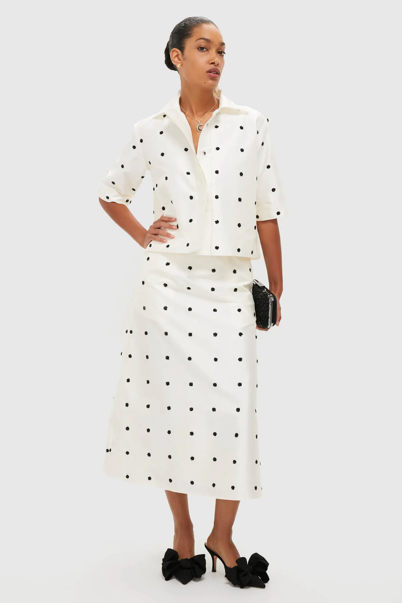 Ivory Polka Dot Daphne Midi Skirt sold by Tuckernuck product image thumbnail 2