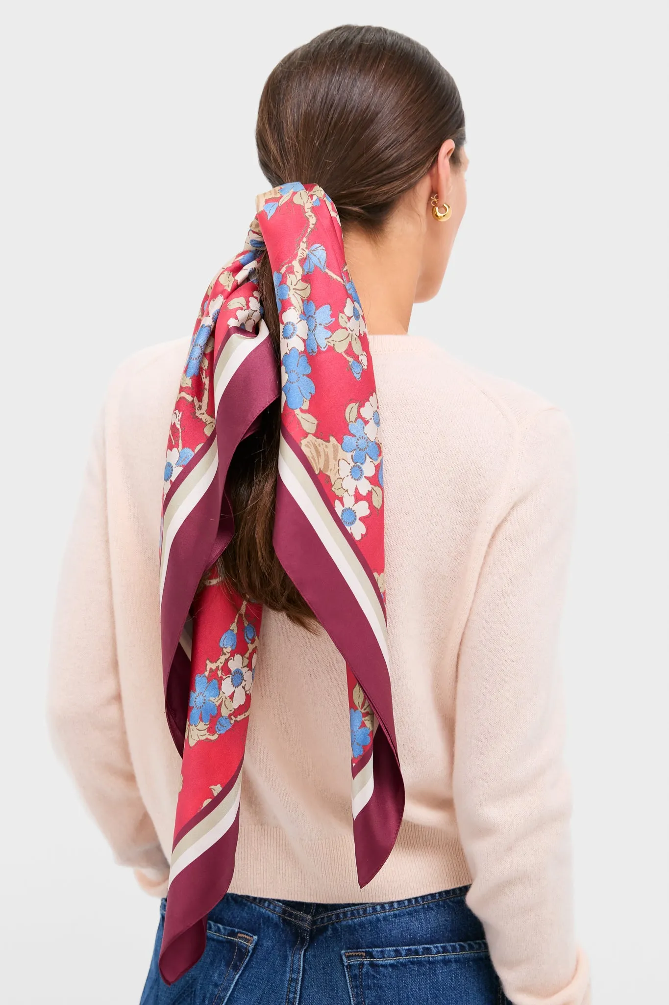 Scarlet Sakura Medium Silk Scarf sold by Tuckernuck product image thumbnail 2