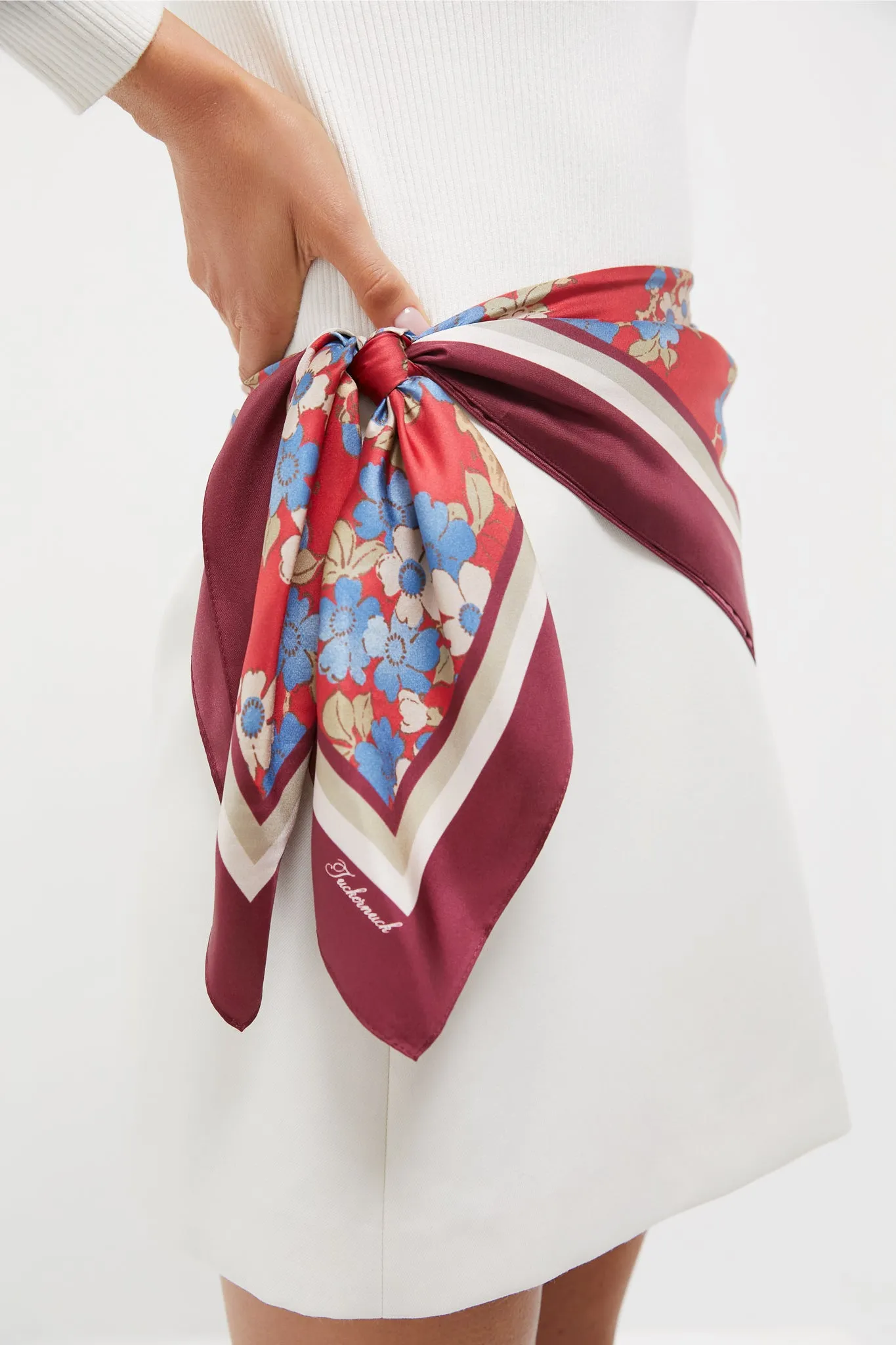 Scarlet Sakura Medium Silk Scarf sold by Tuckernuck product image thumbnail 3