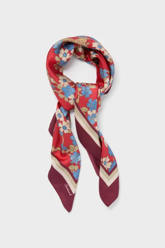 Scarlet Sakura Medium Silk Scarf sold by Tuckernuck