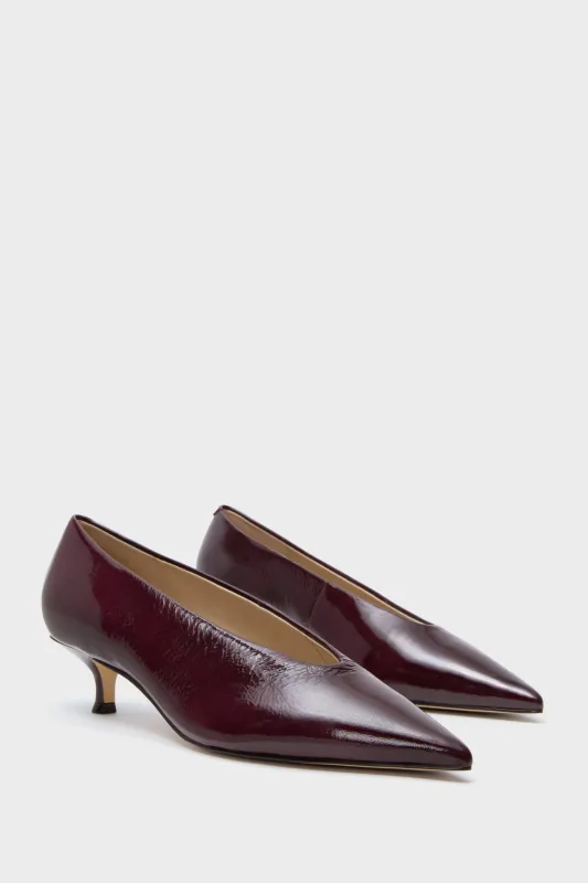 Dark Red Cecile Heels sold by Tuckernuck