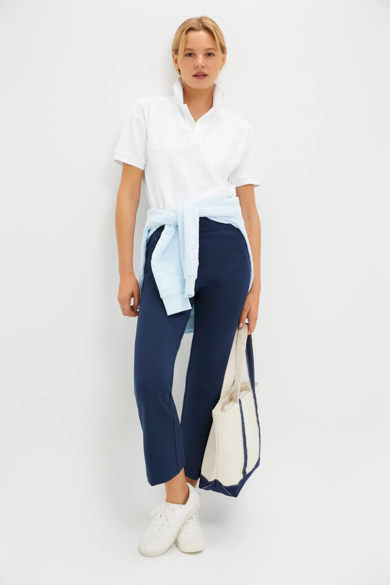 Petite Navy Compression September Pant sold by Tuckernuck product image thumbnail 2