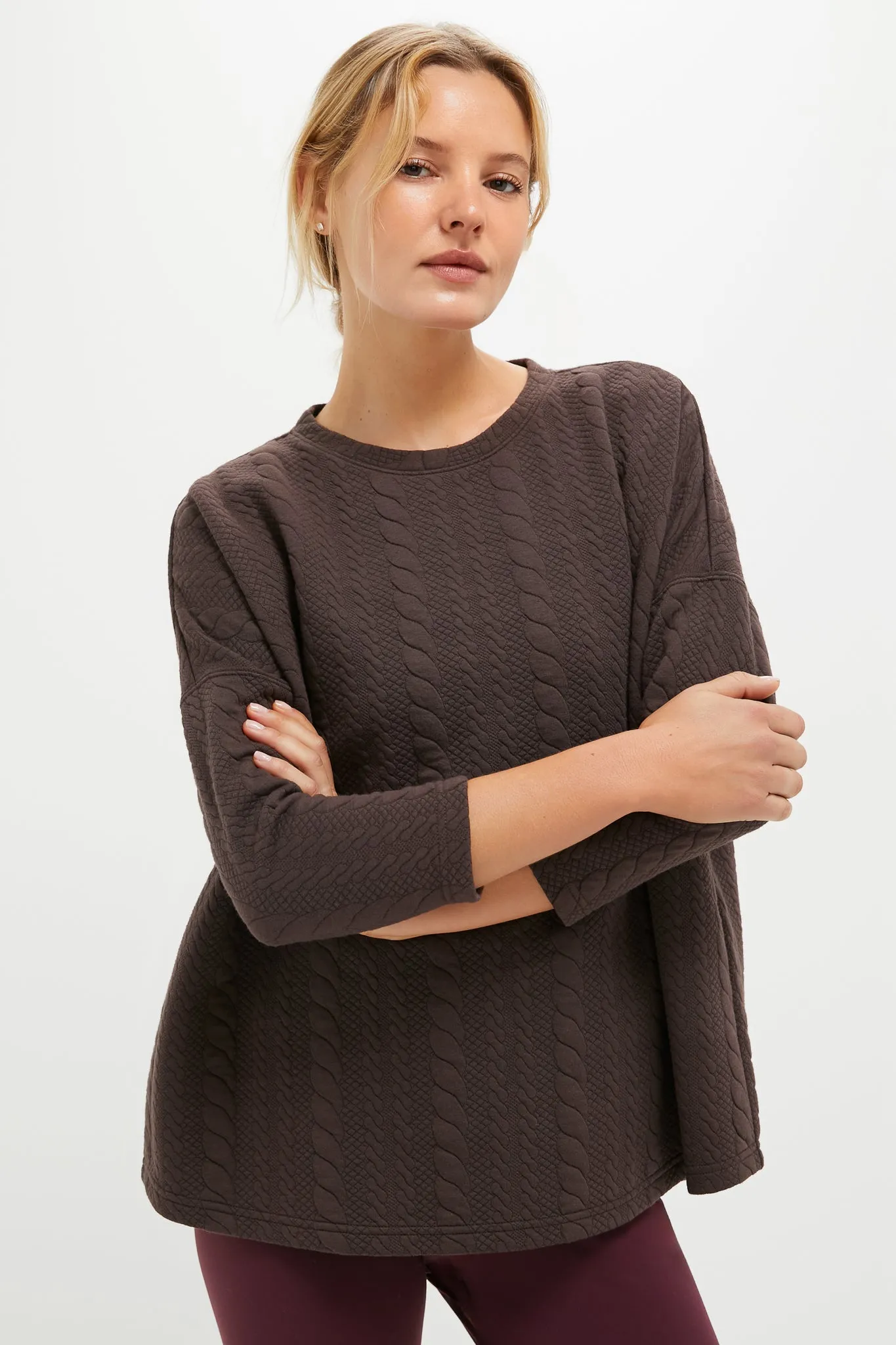 Chocolate Brown Ally Swing Sweatshirt sold by Tuckernuck