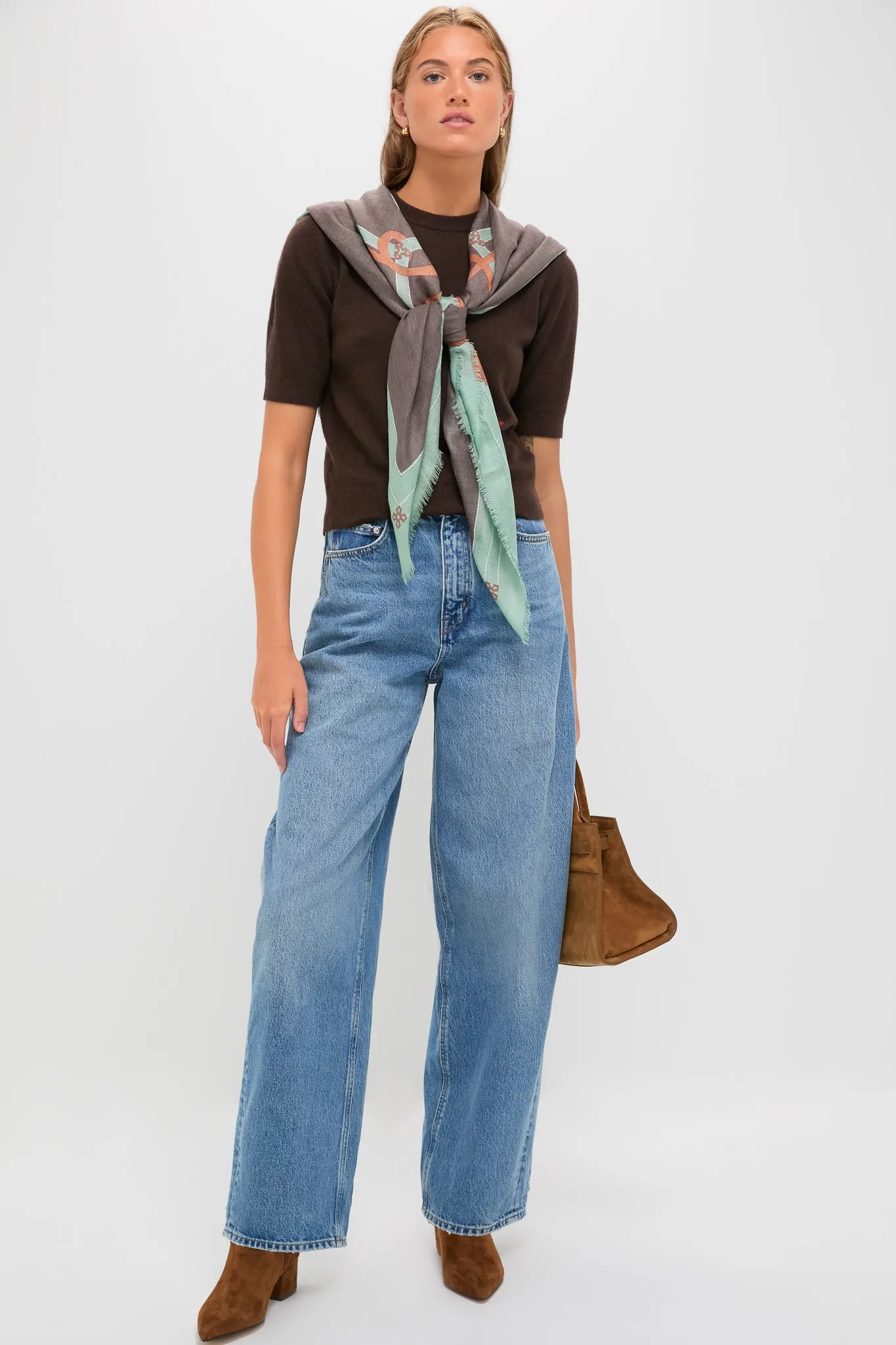 French Tassel Silk Cashmere Blend Large Scarf sold by Tuckernuck product image thumbnail 3