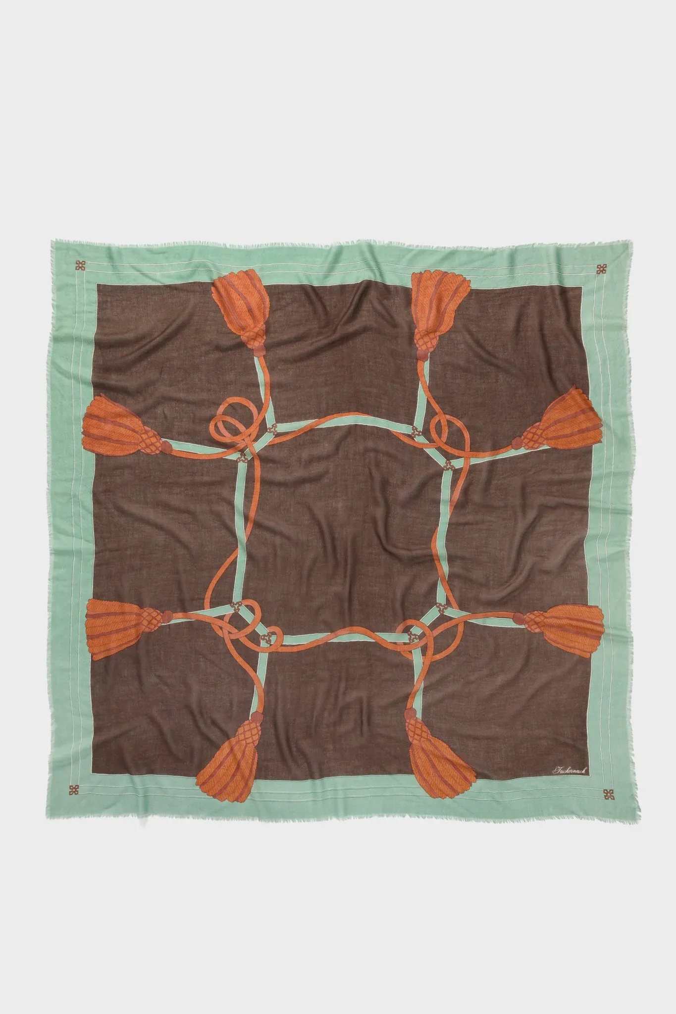 French Tassel Silk Cashmere Blend Large Scarf sold by Tuckernuck product image thumbnail 4