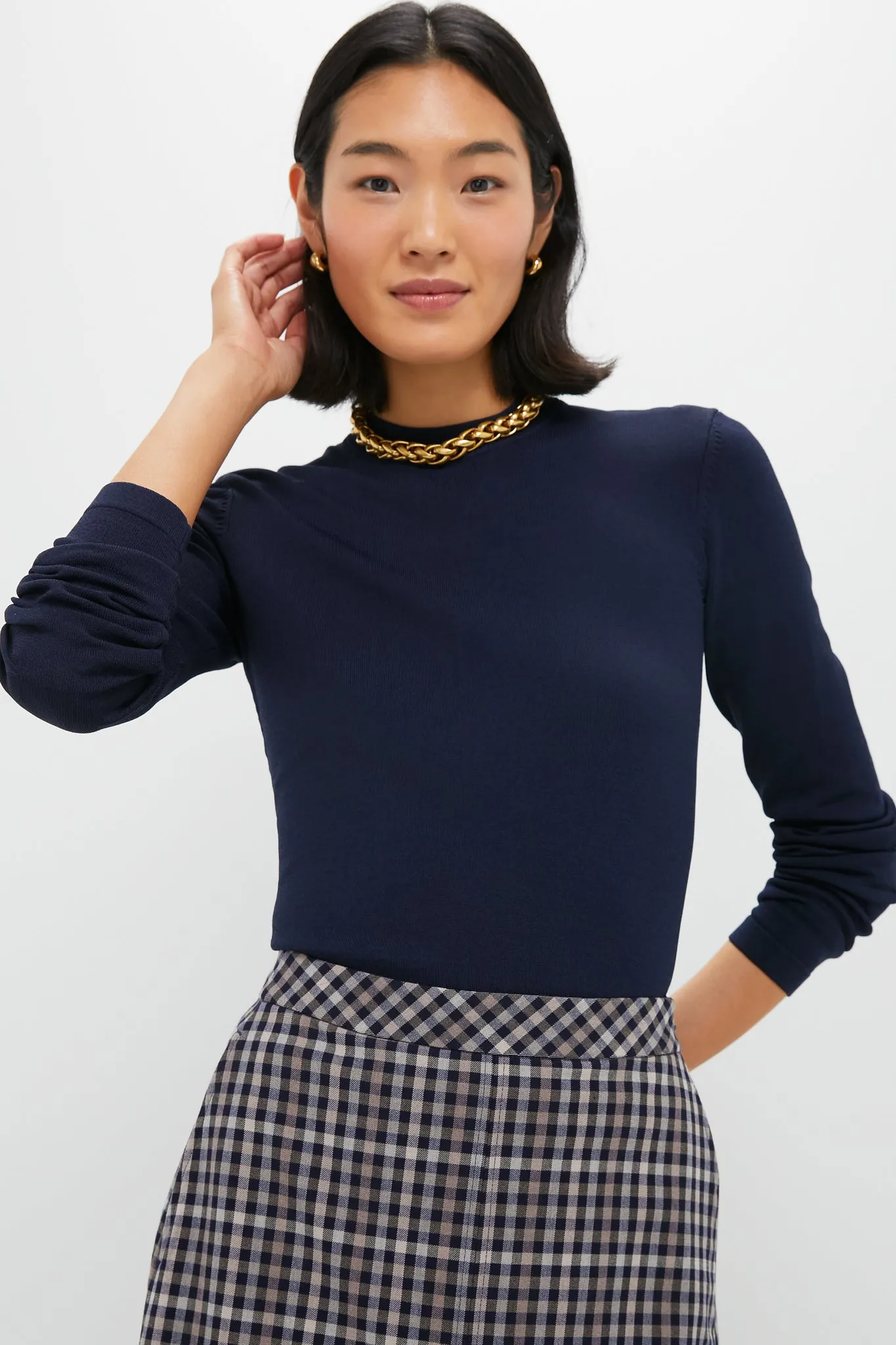 Navy Knit Vanessa Top sold by Tuckernuck