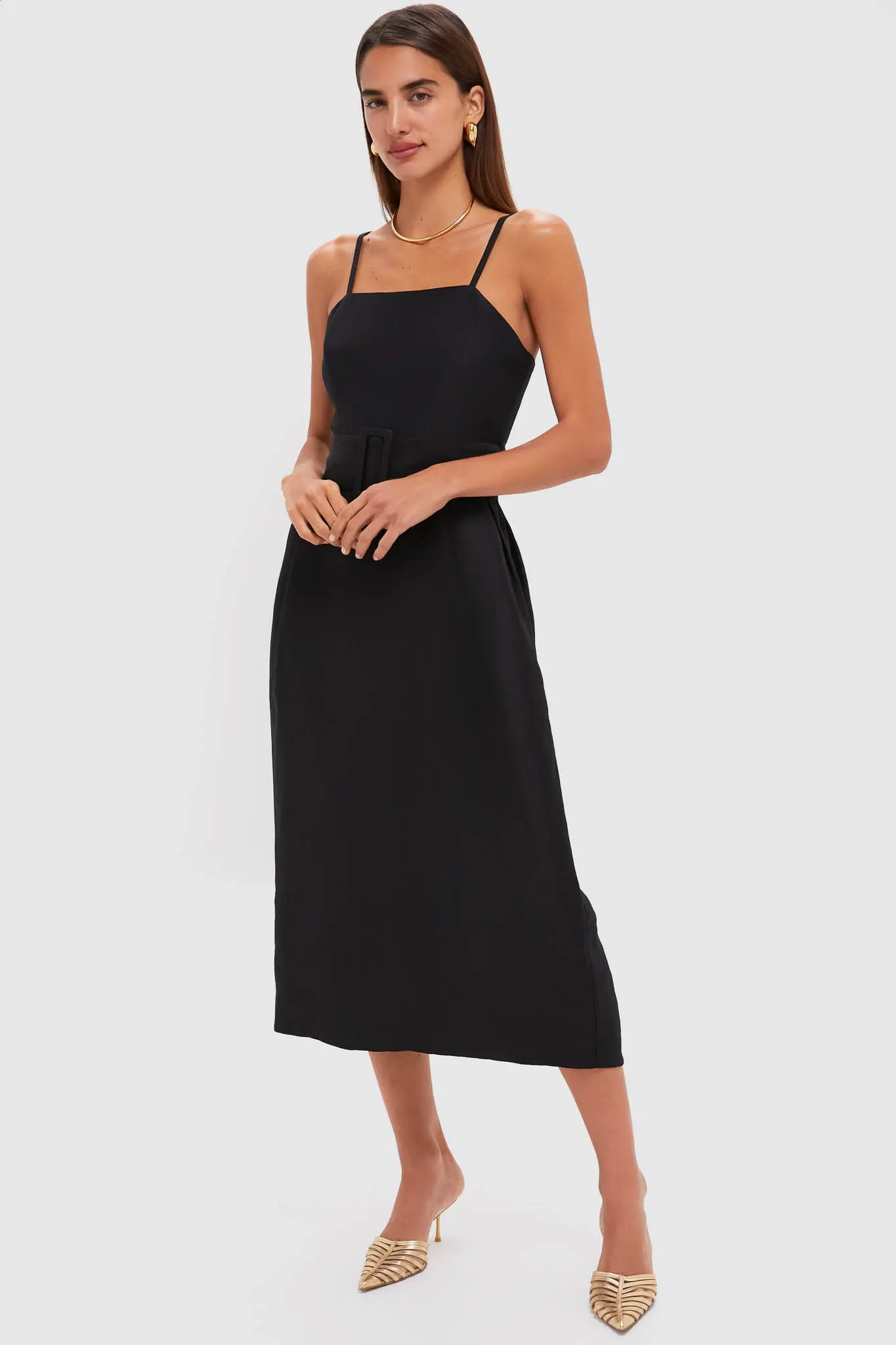 Black Artichoke Dress with Belt sold by Tuckernuck