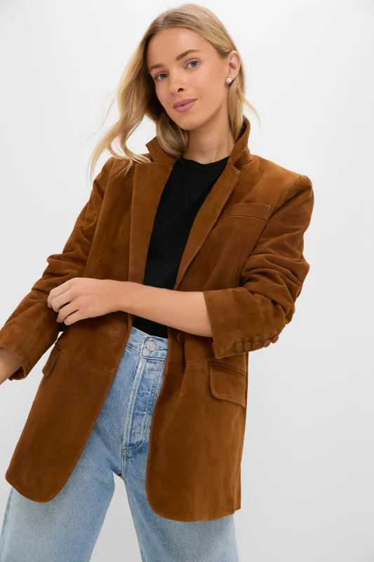 Toffee Suede Leo Blazer sold by Tuckernuck