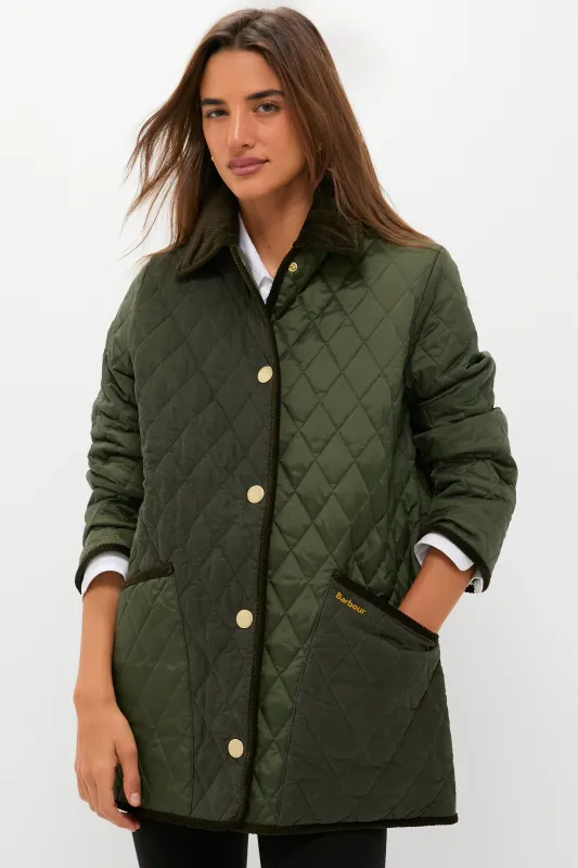 Olive Meryl Quilted Jacket sold by Tuckernuck