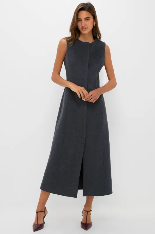 Gray Wool Rhoda Midi Dress sold by Tuckernuck