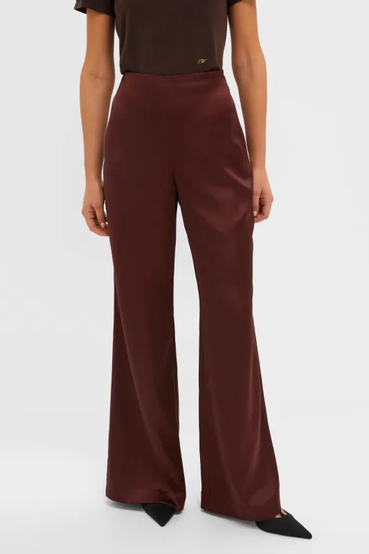 Chocolate Satin Deja Pants sold by Tuckernuck