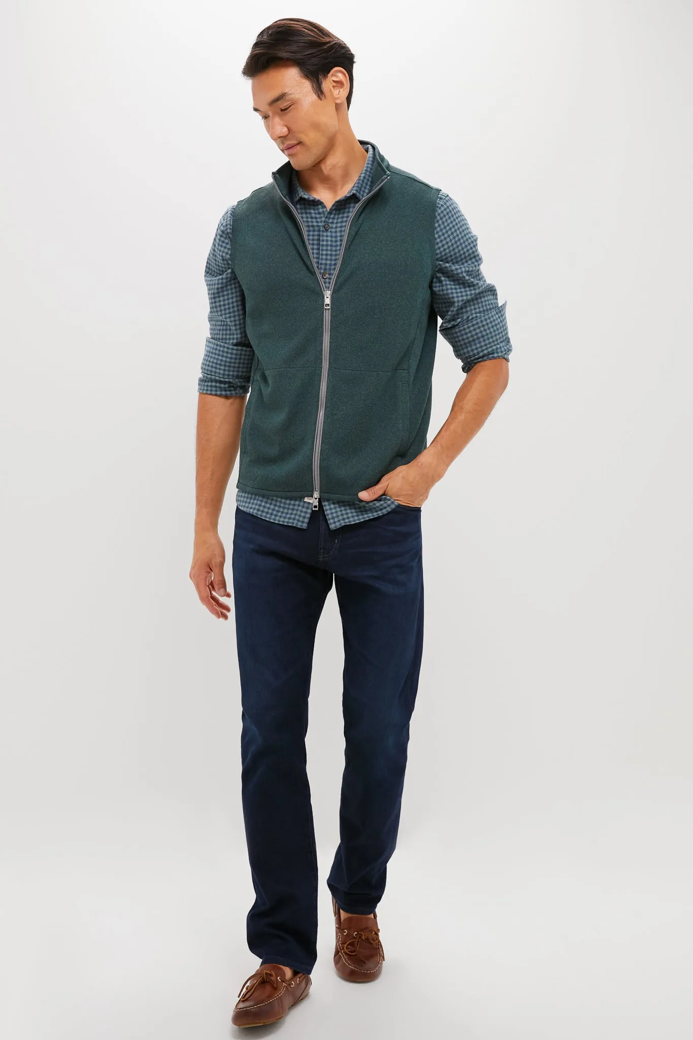 Deep Verdant Crown Sweater Fleece Vest sold by Tuckernuck product image thumbnail 2