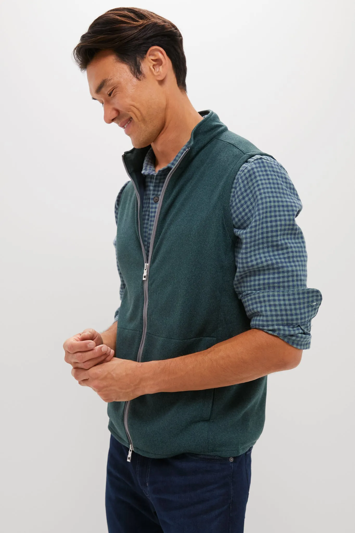 Deep Verdant Crown Sweater Fleece Vest sold by Tuckernuck product image thumbnail 3