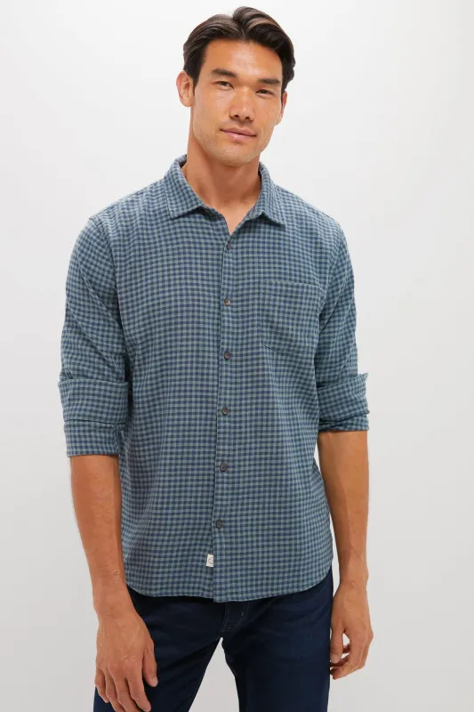 Navy Green Gingham Stretch Selvage Shirt sold by Tuckernuck