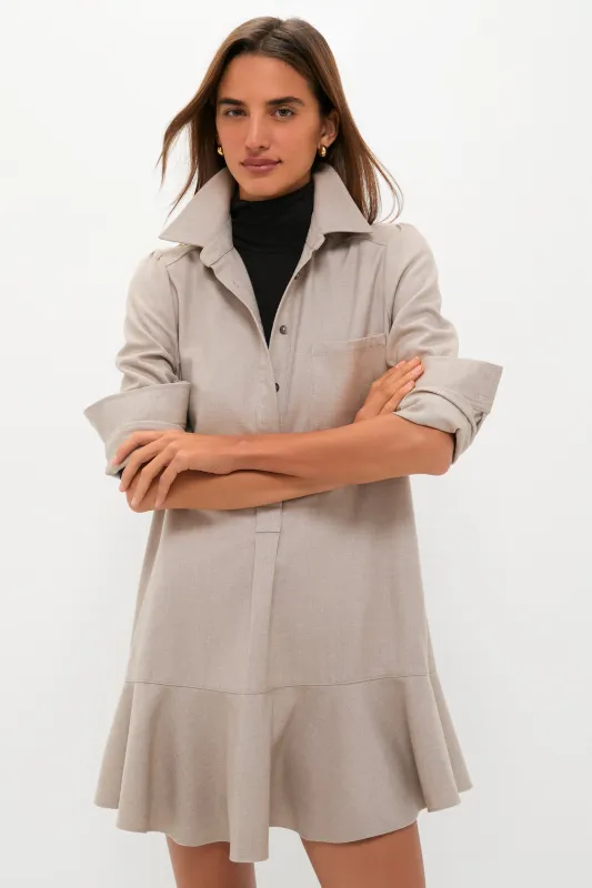 Taupe Brushed Wool Callahan Shirt Dress sold by Tuckernuck