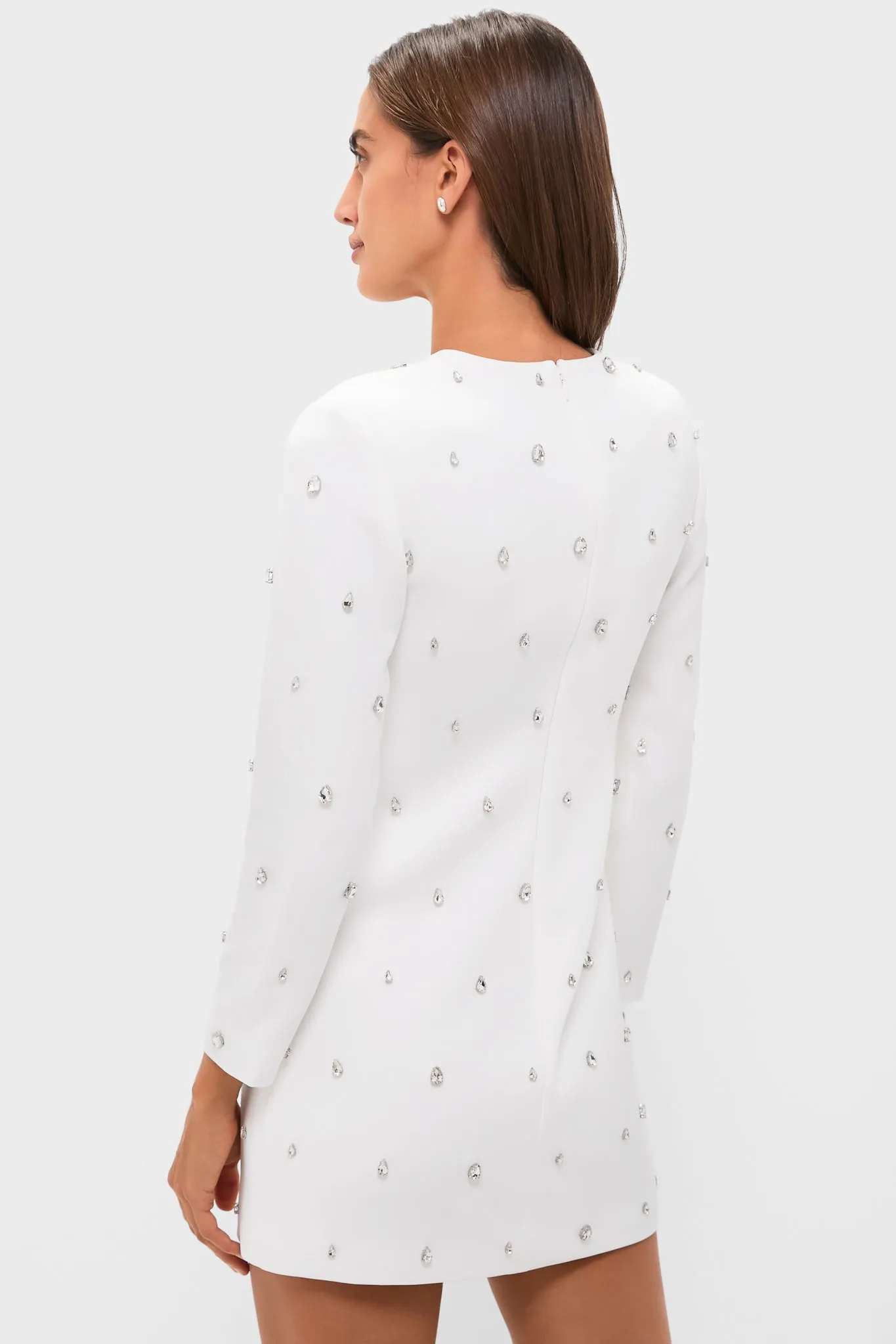White with Crystal Kenna Long Sleeve Mini Dress sold by Tuckernuck product image thumbnail 4