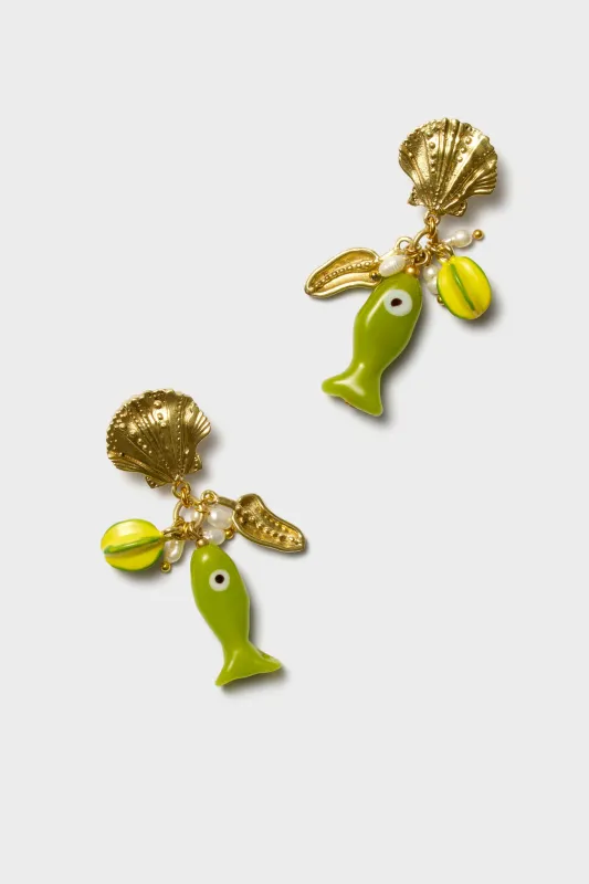Multi Tesori Fish Charm Drop Earrings sold by Tuckernuck