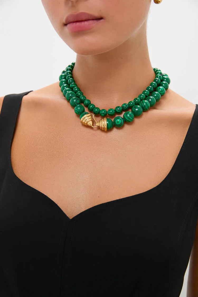 Malachite Double Strand Celine Necklace sold by Tuckernuck product image thumbnail 2