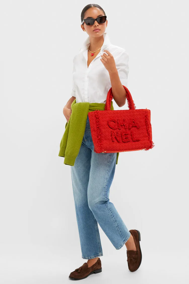 CHANEL Red Zipped Shopper Tote sold by Tuckernuck product image thumbnail 3