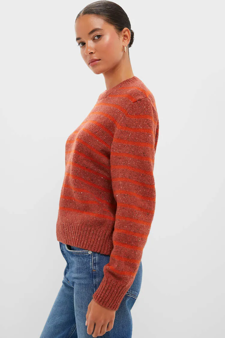 Burnt Orange Stripe Claydon Knitted Jumper sold by Tuckernuck product image thumbnail 3